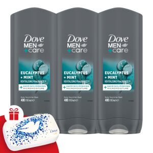 Dove Men+Care Shower Bath Eucalyptus and Mint 3x400ml + Gift Manicure Set 130507366