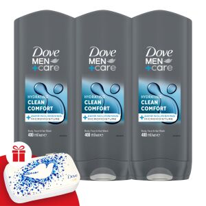Dove Men+Care Shower Bath Clean Comfort 3x400ml + Gift Manicure Set 130507460
