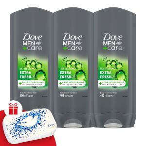 Dove Men+Care Shower Gel Extra Fresh 3x400ml + Gift Manicure Set 130507559