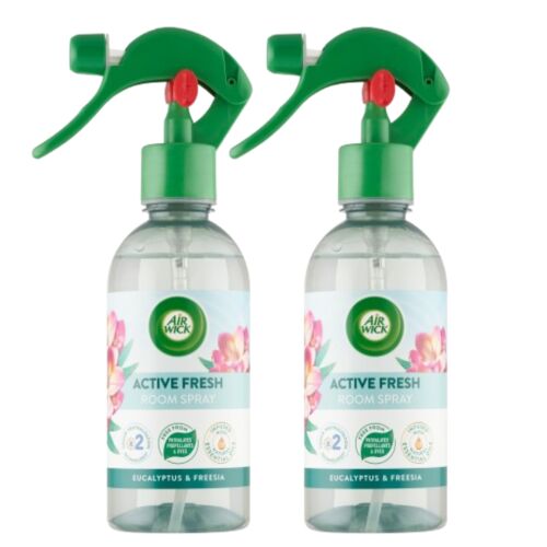 Two bottles of Air Wick Active Fresh Eucalyptus & Freesia Room Spray