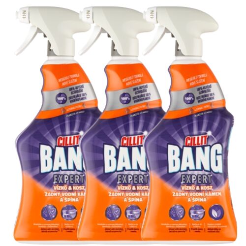 Cillit Bang Expert Fürdőszobai Vízkőoldó Spray, 3 x 750ml kiszerelés