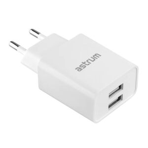 Astrum Pro Dual U24 hálózati töltő 2X USB, 10W, fehér 130511726 - Astrum