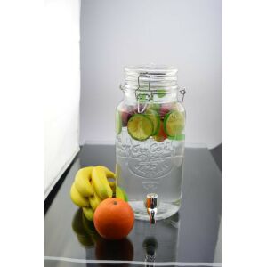 Limonádés csapos üveg fedéllel 4 literes