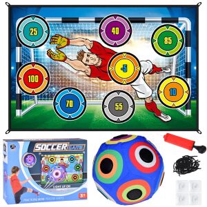 Világító focilabdás célfal szett für Kinder mit LED-Fußball, Pumpe und Zubehör. - Outdoorspiele