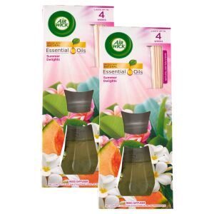 Air Wick Essential Oils Пълнител за арома дифузер с пръчици Summer Delights, 2x30ml - Освежител за въздух