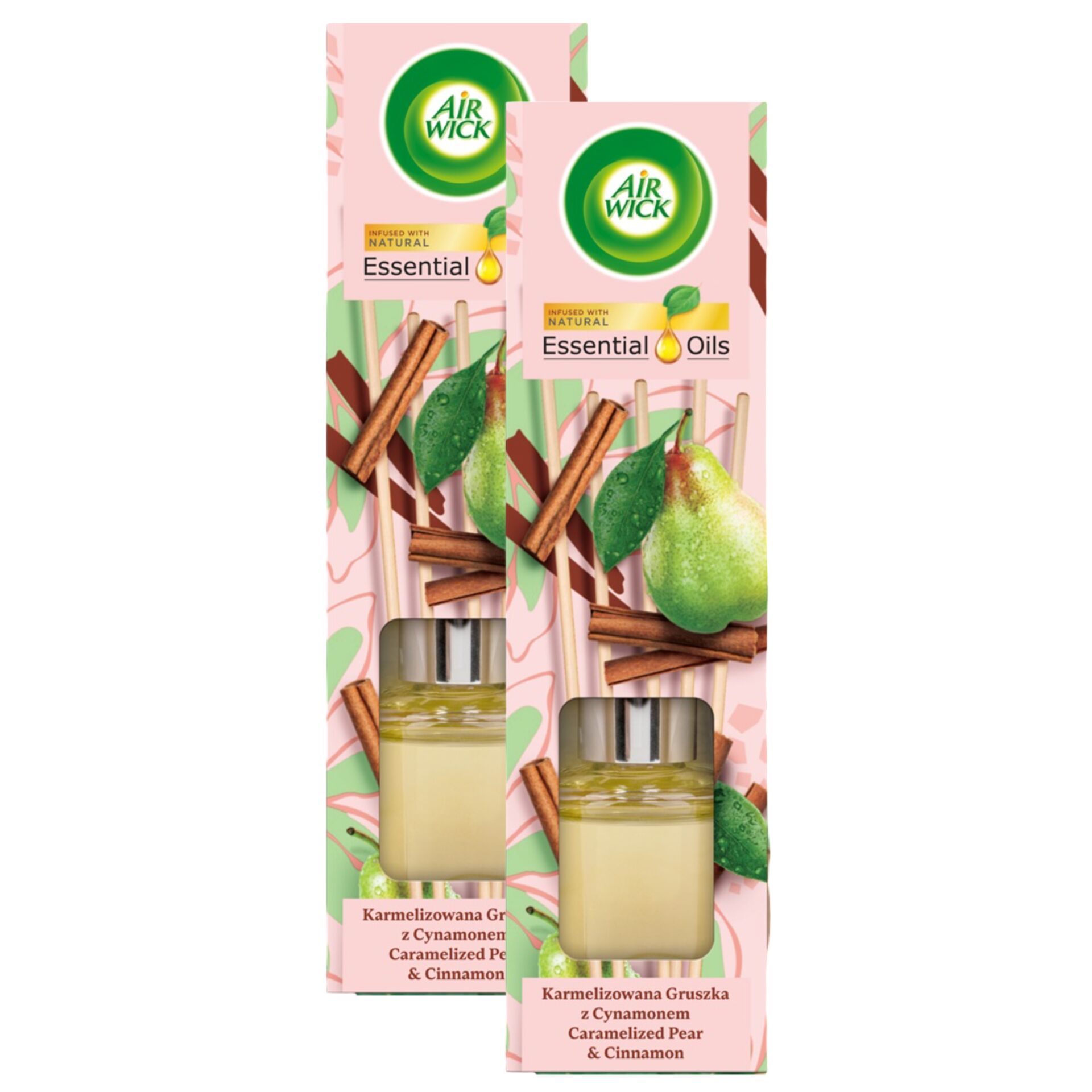 E-shop Air Wick tyčinkový parfum, vôňa hrušky a škorice, 2x40ml