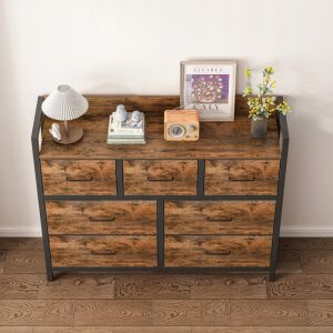 Fodym Komód, nagy, 7 fiókos barna-fekete, 98x85x28,5cm