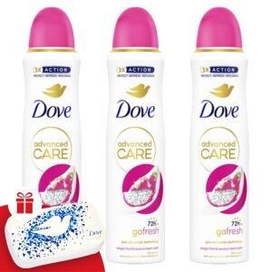 Dove Advanced Care Go Fresh dámsky dezodorant Dračie ovocie a kokos 3x150ml + darčeková sada na manikúru 130529954
