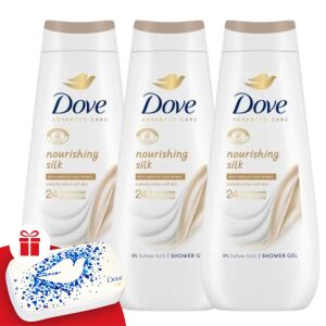 Dove Advanced Care Nourishing Silk Cream Bath 3x400ml + Gift Manicure Set 130530058