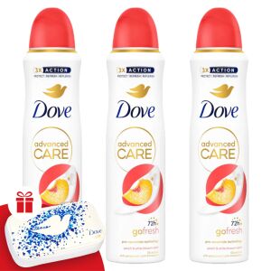 Antiperspirant Dove Go Fresh Peach &amp; White blossom Aerosol 3x150ml + darčeková sada na manikúru 130530087