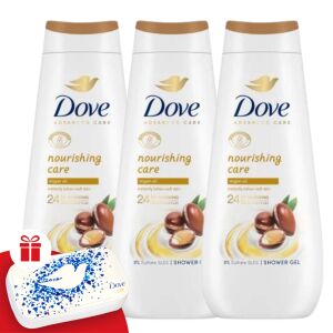 Dove Advanced Care Nourishing Care Cream Bath 3x400ml + Gift Manicure Set 130530085