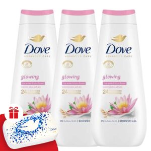 Dove Advanced Care Glowing Cream Bath 3x400ml + Gift Manicure Set 130530360