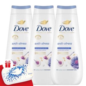 Dove Advanced Care Anti-Stress Cream Bath 3x400ml + Gift Manicure Set 130532304