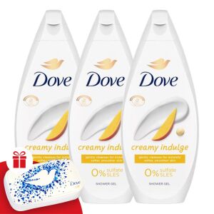 Dove Creamy Indulge Cream Bath 3x450ml + Gift Manicure Set 130534962