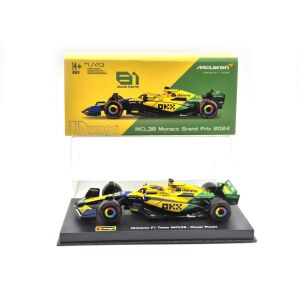 McLaren MCL38 F1 #81 (2024) - Monaco GP (Senna 30th Anniversary) - Oscar Piastri - PILÓTÁVAL -  Bburago - 1:43 130535618 - Bburago