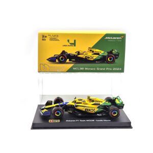 McLaren MCL38 F1 #4 (2024) - Monaco GP (Senna 30th Anniversary) - Lando Norris - PILÓTÁVAL -  Bburago - 1:43 130536093 - Bburago