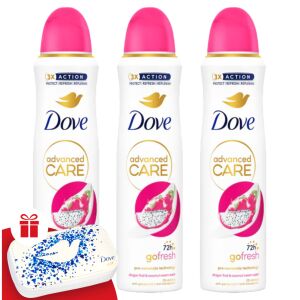 Dove Advanced Care Go Fresh dámsky dezodorant Dračie ovocie a kokos 3x200ml + darčeková sada na manikúru 130536211