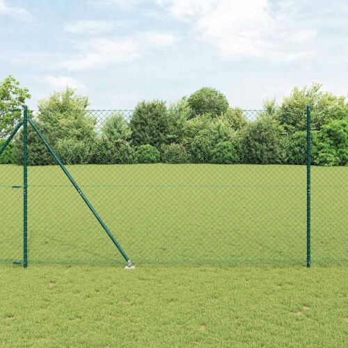 vidaXL Tüskés láncszem kerítés 10 x 1,5 m PVC-bevonatos acél Zöld Háló