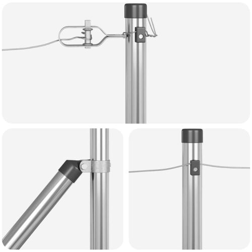 vidaXL Kerítoszlopok 7 pcs Ezüst Ø32mm 120 cm Horganyzott acél 140769989