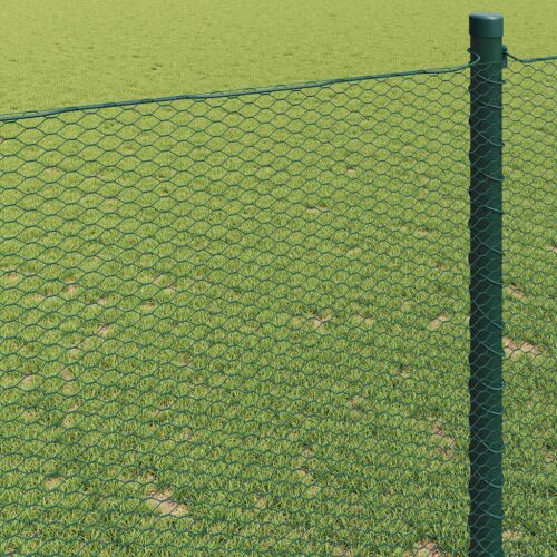 vidaXL Hexagon kerítés Zöld 1.5 x 10 m Acél 140746299
