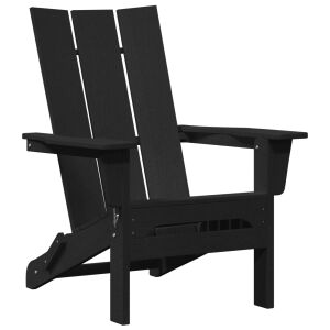 vidaXL összecsukható Adirondack szék fekete 74,5x80,5x90 cm HDPE