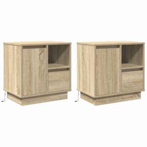 vidaXL Éjjeliszekrény 2 pcs sonoma tölgy 50 x 34.5 x 50 cm Faanyag