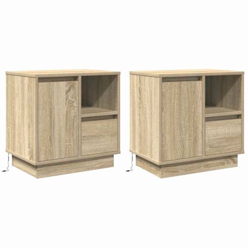 vidaXL Éjjeliszekrény 2 pcs sonoma tölgy 50 x 34.5 x 50 cm Faanyag 140708409