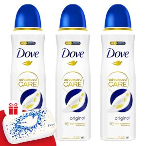 Dove Advanced Care dámsky antiperspirant deodorant Original 3x200ml + darčeková manikúrová sada 130539951