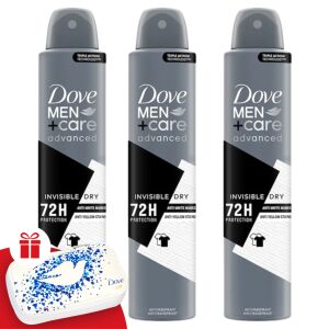 Dove Men+Care Advanced pánsky dezodorant Invisible Dry 3x200ml + darčeková manikúrová sada 130540039