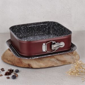 Blaumann BL-4099 Cera Stone négyzet alakú tortaforma levehető aljjal, 23,8 x 23,8 cm, barna - Blaumann