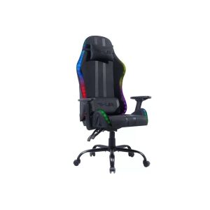 G-Lab KS Electron EX RGB LED Gamer szék - Fekete, elülső nézet, RGB világítással - The G-Lab