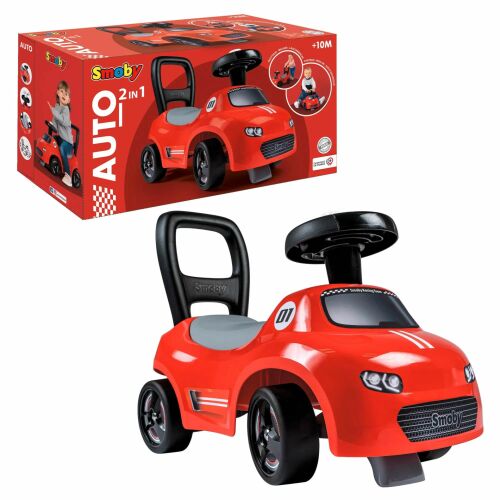 Smoby Auto Ride-on 2-in-1 Lauflernhilfe und Rutschauto, rot