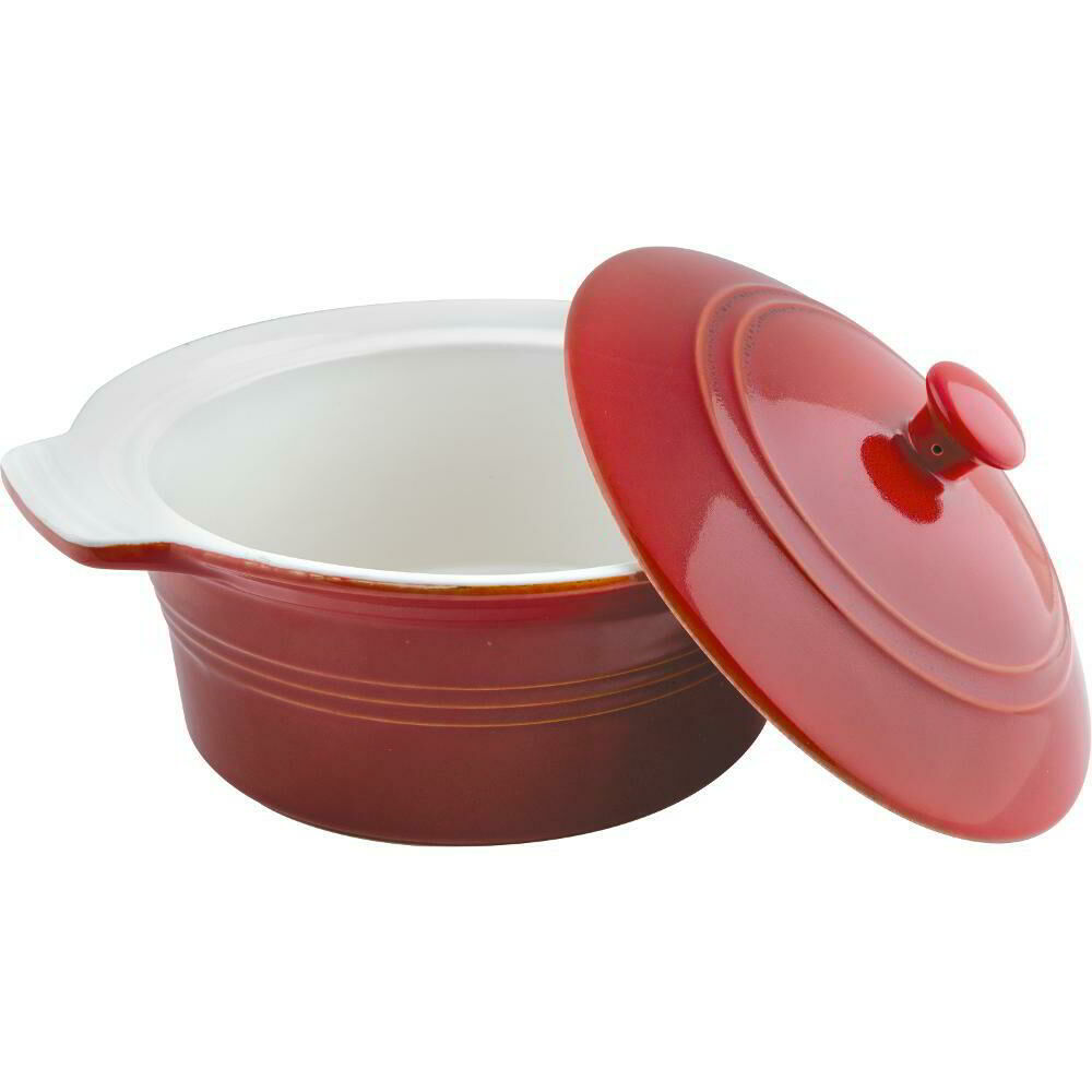 Lamart LT9201 Casa Kerámia Kerek Sütőtál fedővel 2,3L - Piros