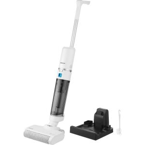 Sencor SVW 5010WH cordless wet and dry vacuum cleaner, showing the vacuum cleaner with the charging station and accessories - Sencor Vacuum Cleaner