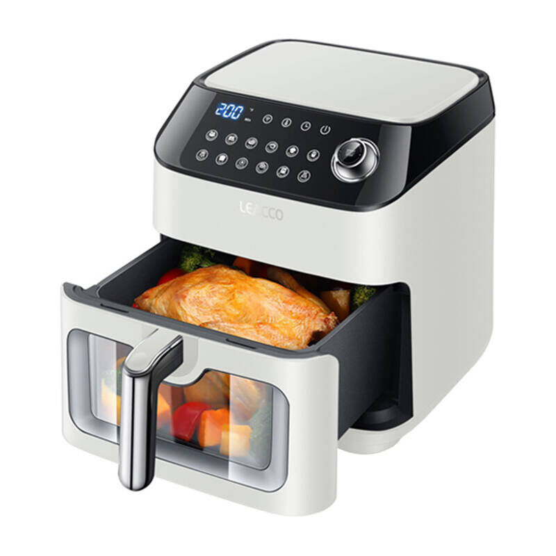 Leacco AF020 Air Fryer Forrólevegős sütő 4.5L 1050 Watt - Fehér / Fekete
