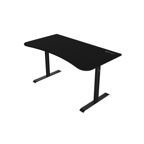 Angled view of Arozzi Arena Medium Pure Black gaming desk