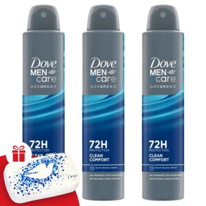 Dove Men+Care Advanced pánsky dezodorant Clean Comfort 3x200ml + darčeková manikúrová sada 130587448