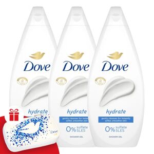 Dove Hydrate Krémtusfürdő 3x720ml + Ajándék Manikűr készlet