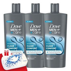 Dove Men+Care Men's Shower Gel Hydrating Clean Comfort 3x700ml + Gift Manicure Set 130590149