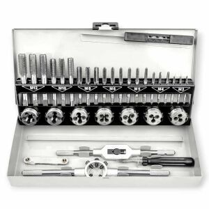 Haina HA-1443 Menetmetsző és Menetfúró Készlet, 32 részes, fémdobozban, precíziós acél szerszámkészlet