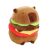 Prim-plan al jucăriei de pluș ABYZ™ Capybara Burger, 20cm Animal umplut maro