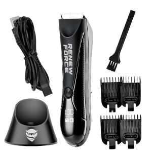 NewEvo trimmelő készlet tartozékokkal, USB kábellel és tisztítókefével - Testszőrnyíró