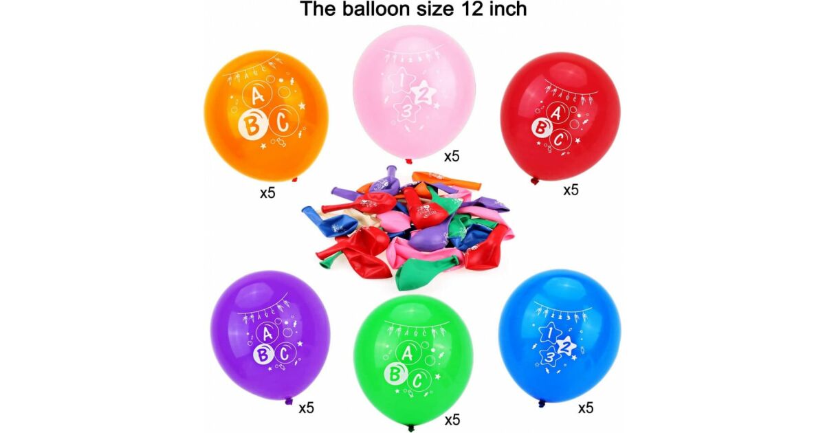 Set decoratiuni pentru inceperea scolii Howaf, hartie/latex, multicolor, 54 piese 130590785