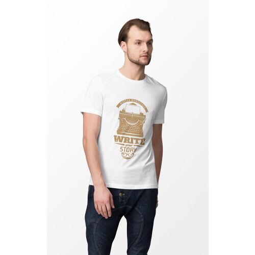 D&B Férfi/Unisex Póló ST00057 Write Fehér-Méret S 130592254 
