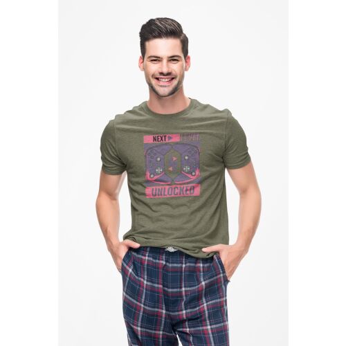 D&B Férfi/Unisex Póló ST00061 Next Level Katonai zöld -Méret 4XL 130592350 