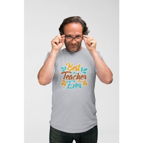 D&B Férfi/Unisex Póló ST00072 Teacher Szürke-Méret 3XL 130592599 - Férfiaknak