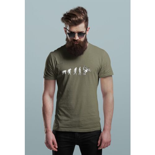 D&B Férfi/Unisex Póló ST00095 Evolution Katonai zöld -Méret S 130593127 - Férfi ruházat