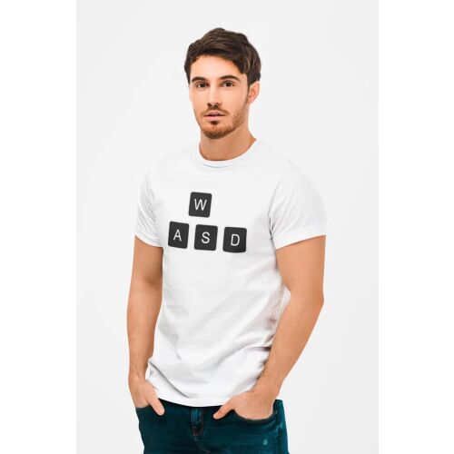 D&B Férfi/Unisex Póló GM00002 Gamer Fehér-Méret L 130594032 - Divat és öltözködés