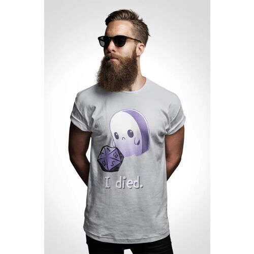 D&B Férfi/Unisex Póló GM00008 I Died Szürke-Méret 2XL 130594199 - Divat és öltözködés