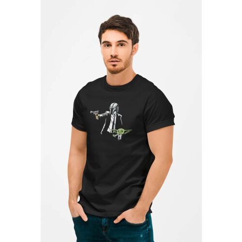 D&B Férfi/Unisex Póló MO00044 PulpFiction Mandalorian Fekete-Méret S 130595662 - Férfi ruházat